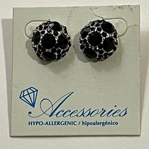 Accessories Black & Silver Pierced Earrings